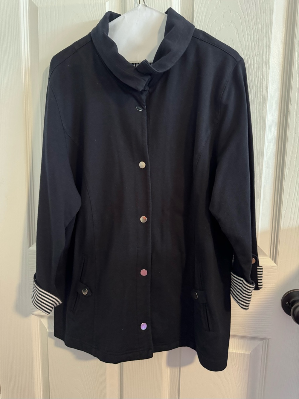 Karen Scott Women’s Black Casual Button-Front Jacket